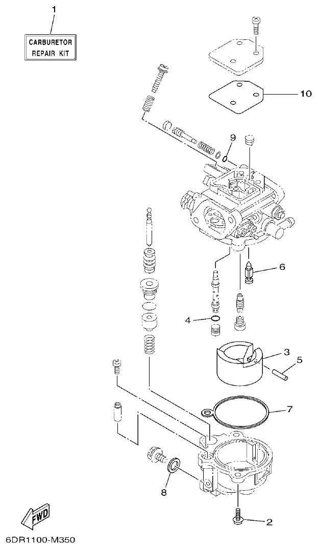 Yamaha 9JMH, 9JE REPAIR KIT 2 parts diagram